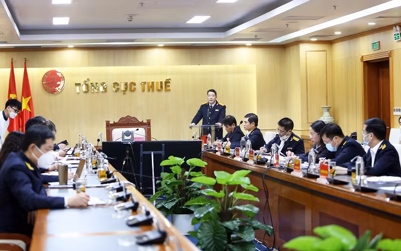 Quang cảnh một cuộc họp tại Tổng cục Thuế.