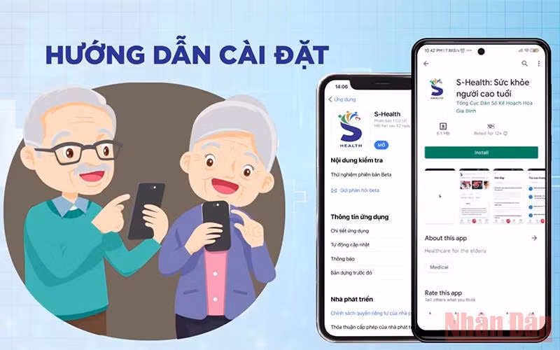 Ứng dụng chăm sóc sức khỏe người cao tuổi S-Health. (Ảnh: JICA)