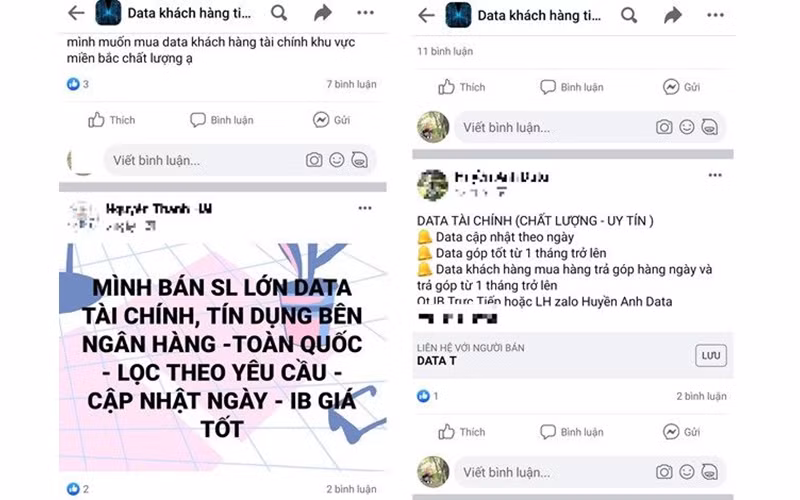 Thậm chí thông tin cá nhân còn được mua bán công khai trên mạng xã hội.