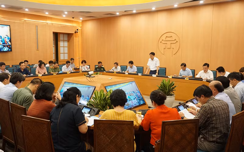 Quang cảnh buổi họp Ban chỉ đạo. (Ảnh: NGUYỄN HÀ)