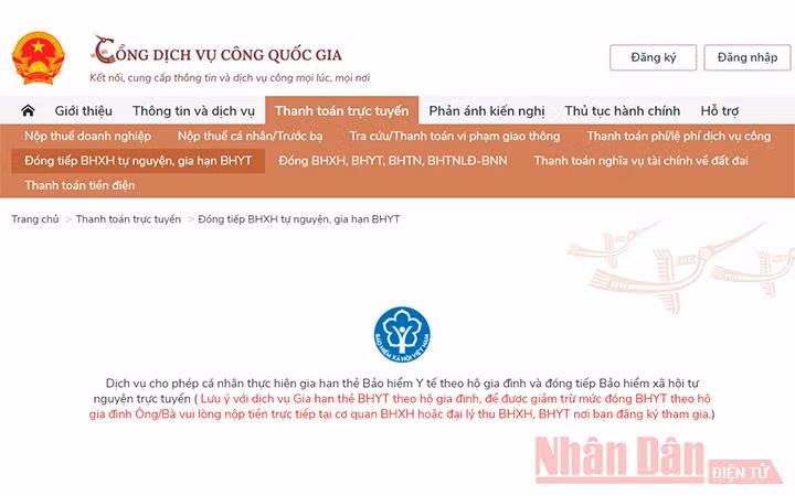 Nhiều người dùng đóng BHXH tự nguyện qua cổng dịch vụ công