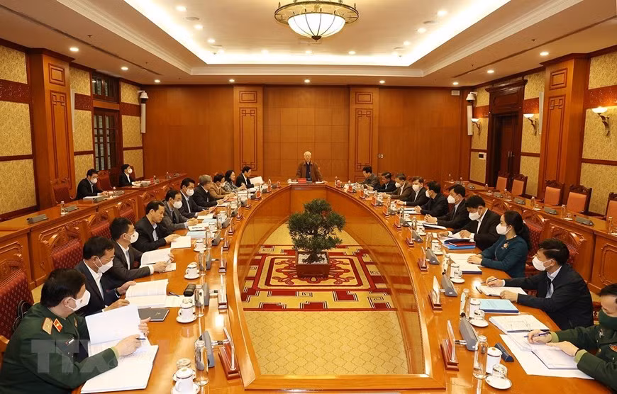 Tổng Bí thư Nguyễn Phú Trọng chủ trì họp Thường trực Ban Chỉ đạo Trung ương về phòng, chống tham nhũng, tiêu cực. 
