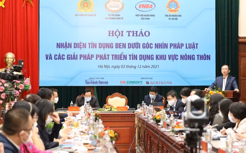 Phó Thống đốc Thường trực Ngân hàng Nhà nước Đào Minh Tú phát biểu tại hội thảo.