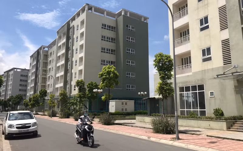 Dự án nhà tái định cư tại phường Thượng Thanh, quận Long Biên. (Ảnh: Ngọc Sơn)