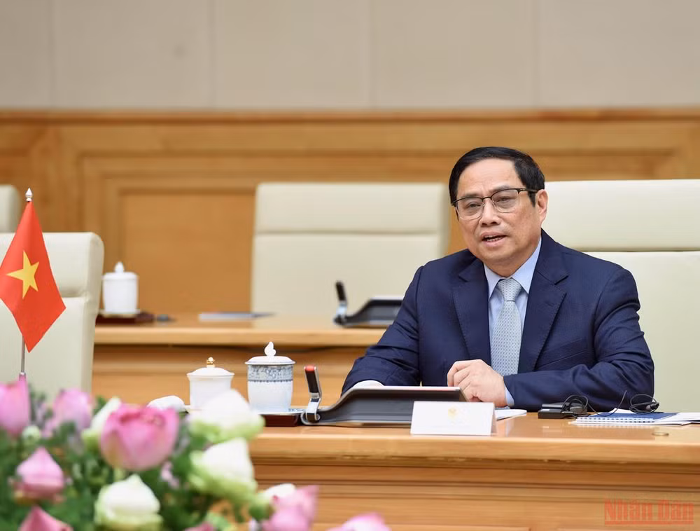 Thủ tướng Phạm Minh Chính tiếp Chủ tịch Quốc hội Singapore Tan Chuan-Jin -0