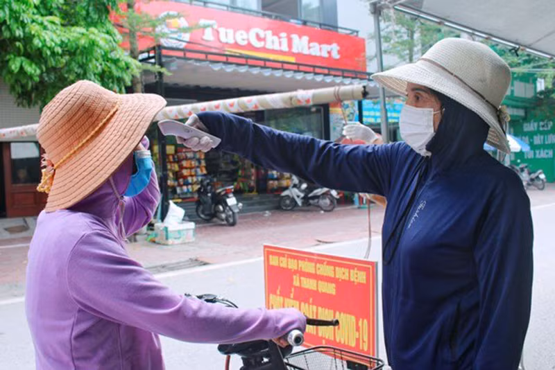 Chốt kiểm dịch tại xã Thanh Quang, huyện Nam Sách.