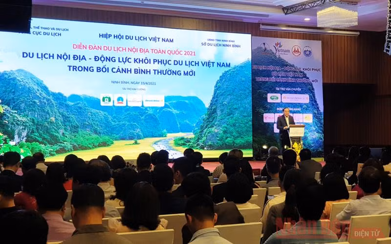 Diễn đàn du lịch nội địa, một phần của VITM 2021 đã diễn ra tại Ninh Bình hồi tháng 4/2021 (Ảnh: BND)