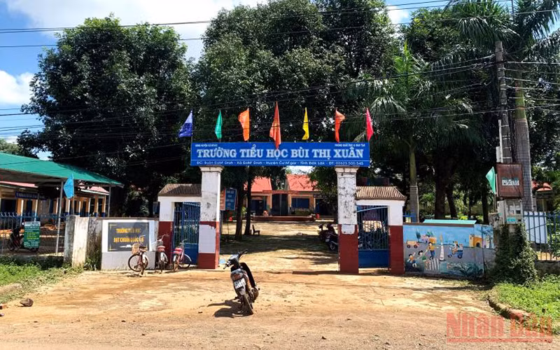 Trường tiểu học Bùi Thị Xuân ở xã vùng sâu Ea M’Droh, huyện Cư M’gar đạt chuẩn quốc gia.