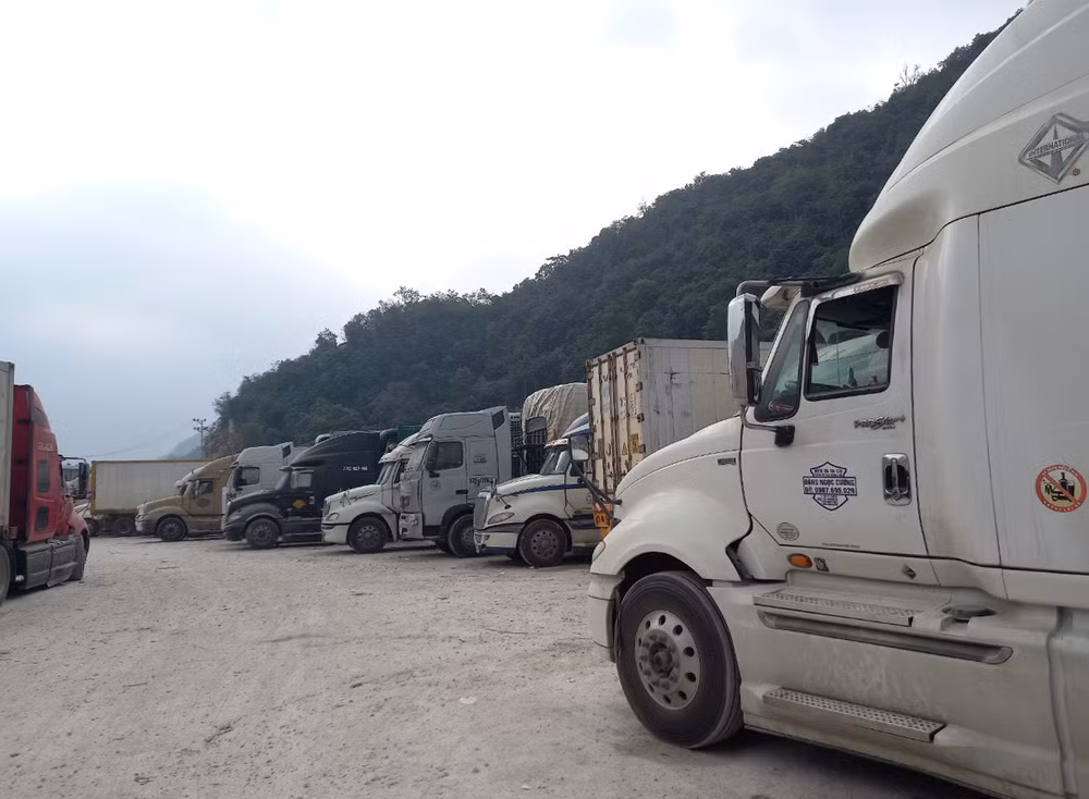 Xe chở thanh long Bình Thuận bị ùn ứ ở cửa khẩu chờ thông quan -0
