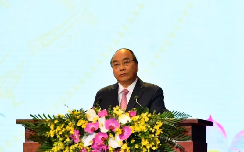 Thủ tướng Nguyễn Xuân Phúc phát biểu ý kiến chỉ đạo đại hội.