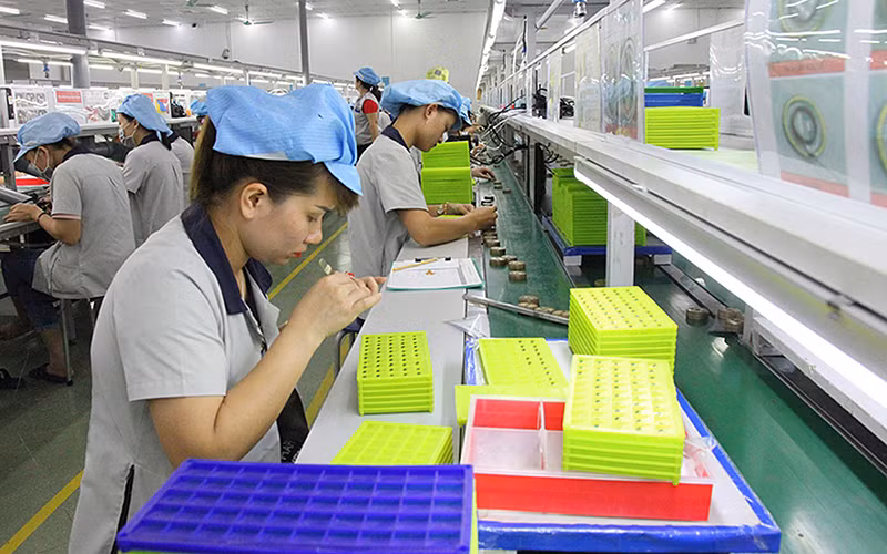 Dây chuyền sản xuất của Công ty TNHH Sanico Việt Nam (Cụm công nghiệp Gia Vân, tỉnh Ninh Bình).