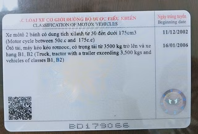 Từ 1-6, bằng lái xe mới phải có mã quét QR 