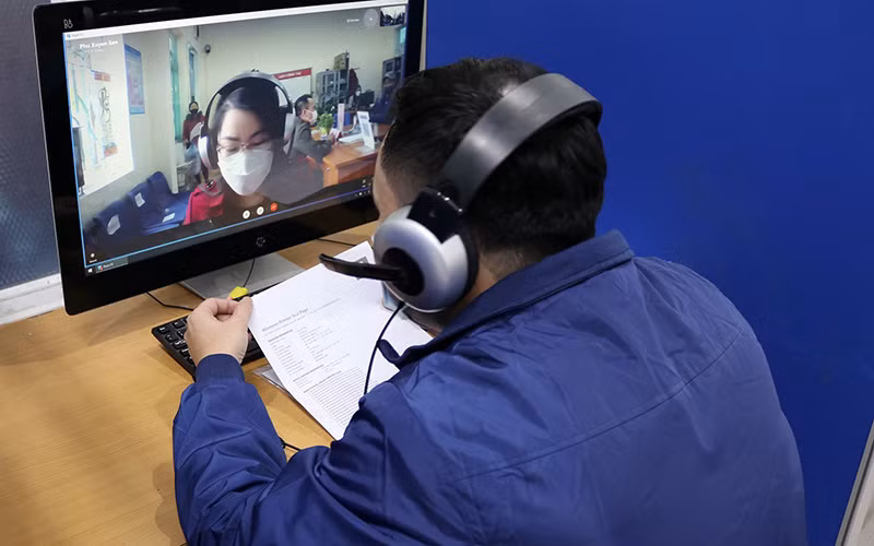 Phiên giao dịch việc làm trực tuyến tháng 12/2021 tại Hà Nội. (Ảnh: HCES)
