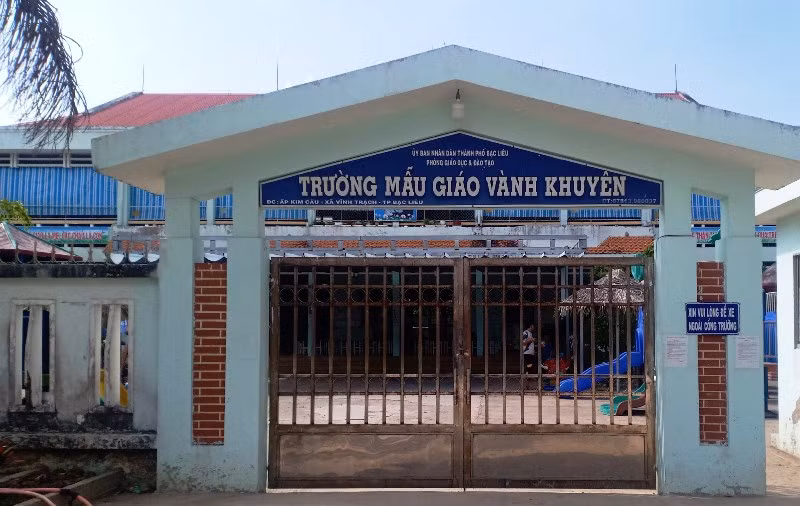 Công trình Trường Mẫu giáo Vành Khuyên (TP Bạc Liêu) hiện bị tạm dừng thi công.