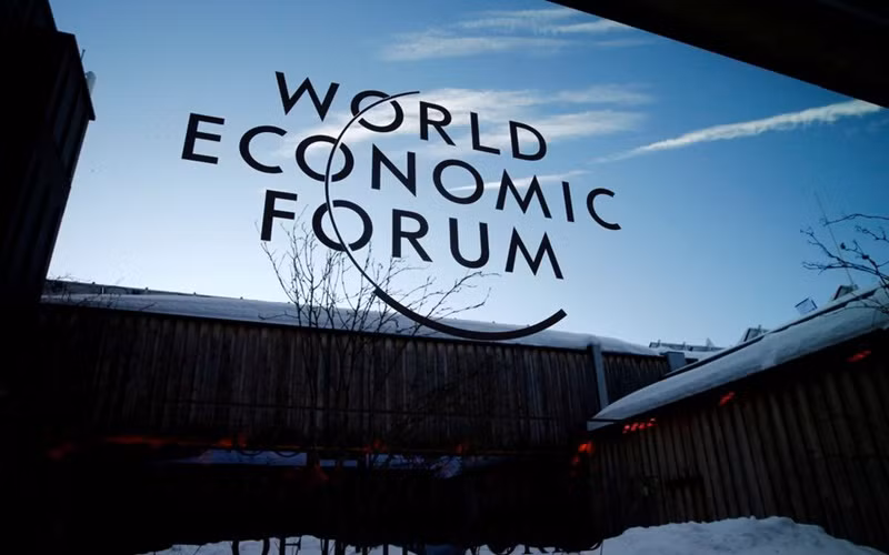 Biểu tượng của WEF lần thứ 50 tại Davos, ngày 21/1/2020. (Ảnh: Reuters)