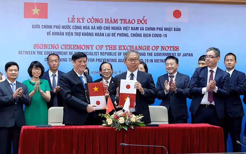 Nhật Bản viện trợ Việt Nam hai tỷ yên phòng, chống Covid-19. (Ảnh: TRẦN MINH)