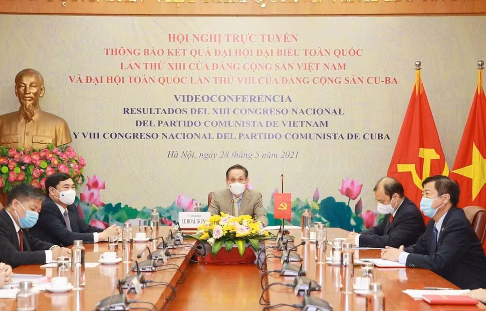 Quang cảnh hội nghị trực tuyến. (Ảnh: Phương Hoa/TTXVN)