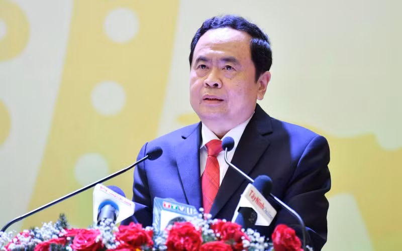 Đồng chí Trần Thanh Mẫn, Bí thư T.Ư Đảng, Chủ tịch Ủy ban Trung ương MTTQ Việt Nam dự và chỉ đạo Đại hội. 