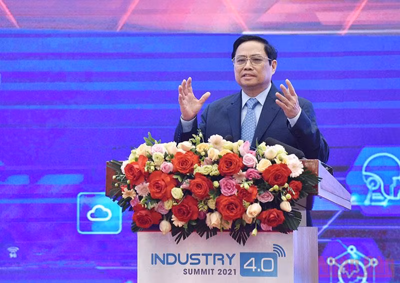Thủ tướng Phạm Minh Chính phát biểu tại Diễn đàn. (Ảnh: TRẦN HẢI)