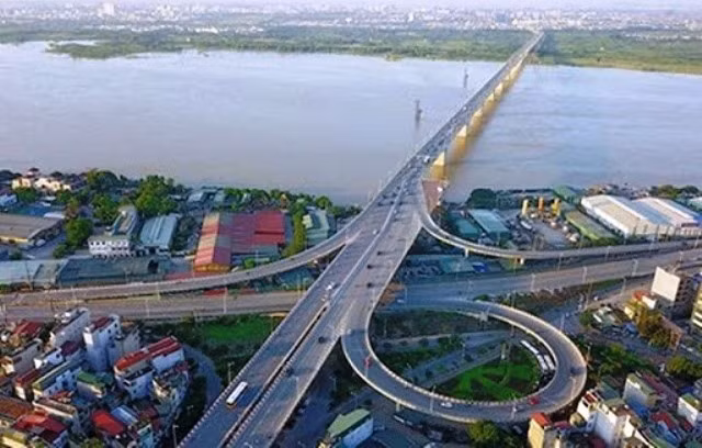 Phối cảnh cầu Vĩnh Tuy sau khi hoàn thành xây dựng giai đoạn 2.