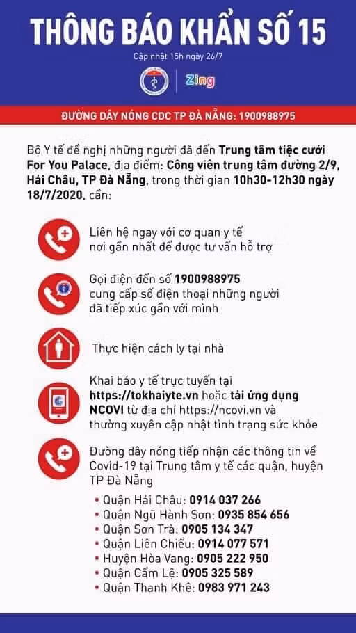 Bộ Y tế ra thông báo khẩn liên quan đến ca mắc Covid-19 tại Đà Nẵng -0