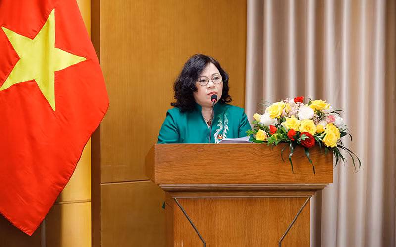 TS Ngô Thị Minh, Thứ trưởng Bộ Giáo dục và Đào tạo phát biểu khai mạc hội thảo.