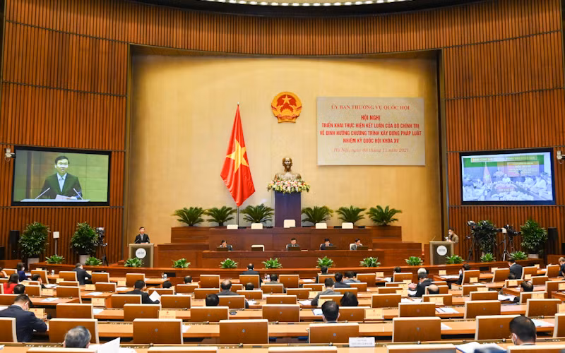 Quang cảnh hội nghị tại hội trường Diên Hồng.