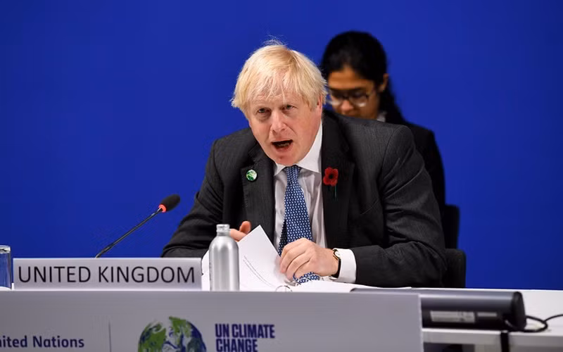 Thủ tướng Anh Boris Johnson phát biểu ý kiến tại một sự kiện trong khuôn khổ COP26. (Ảnh: Chính phủ Anh)