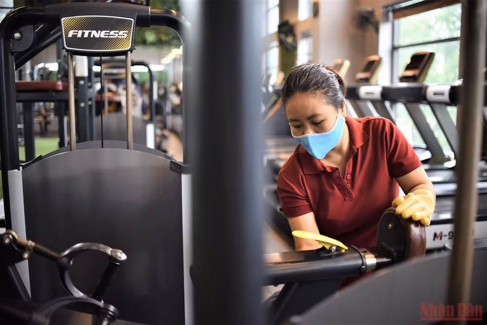 Phòng gym rục rịch đón khách sau thời gian dài giãn cách -0