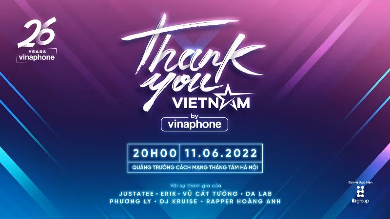 Đại nhạc hội “Thank you, Vietnam” sẽ được tổ chức tại Quảng trường Cách mạng Tháng Tám (Hà Nội) vào tối 11/6 tới.