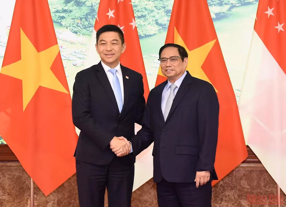 Thủ tướng Phạm Minh Chính tiếp Chủ tịch Quốc hội Singapore Tan Chuan-Jin -0