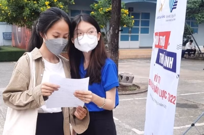 Các thí sinh tham gia kỳ thi đánh giá năng lực đợt 1 năm 2022 do Đại học Quốc gia Thành phố Hồ Chí Minh tổ chức.