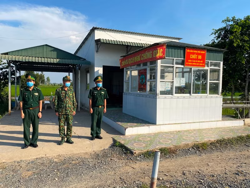 Các chiến sĩ bảo vệ tuyến biên giới An Giang.