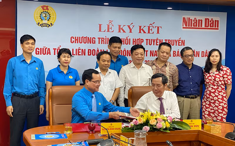 Báo Nhân Dân và Tổng Liên đoàn Lao động Việt Nam ký kết phối hợp tuyên truyền giai đoạn 2020-2025 -0