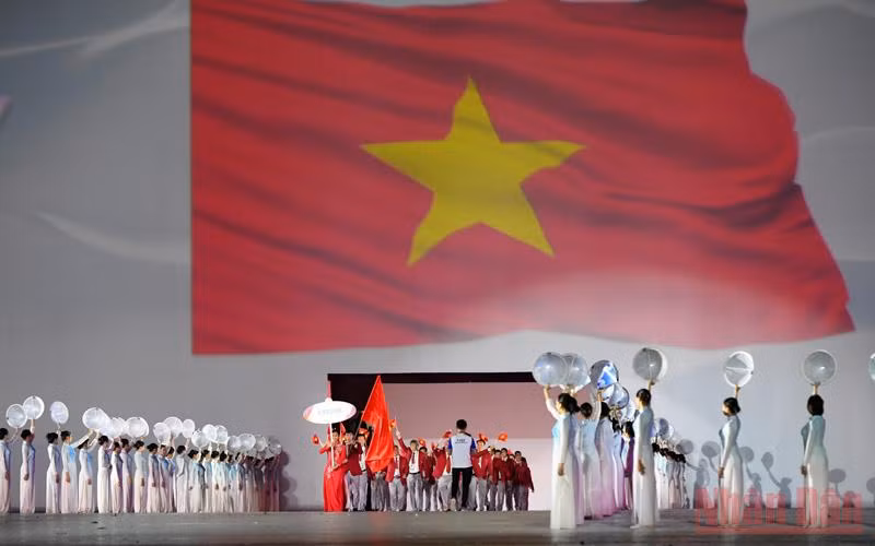 Đoàn thể thao Việt Nam. (Ảnh: THÀNH ĐẠT)