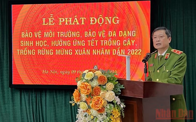 Trung tướng Lê Minh Hùng, Cục trưởng Cục Cảnh sát quản lý trại giam, cơ sở giáo dục bắt buộc, trường giáo dưỡng (C10-Bộ Công an), phát biểu tại Lễ phát động.