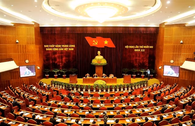 Toàn cảnh Phiên Bế mạc Hội nghị lần thứ 12 Ban Chấp hành Trung ương Đảng Cộng sản Việt Nam khóa XII.