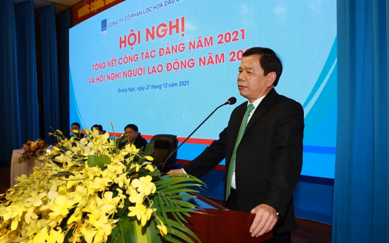 Chủ tịch UBND tỉnh Quảng Ngãi Đặng Văn Minh phát biểu chúc mừng những thành công của BSR.