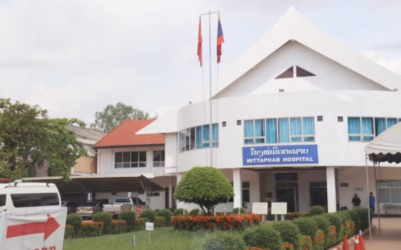 Bệnh viện Hữu Nghị tại Thủ đô Vientiane, nơi bệnh nhân Covid-19 cuối cùng của Lào đang được điều trị tích cực.