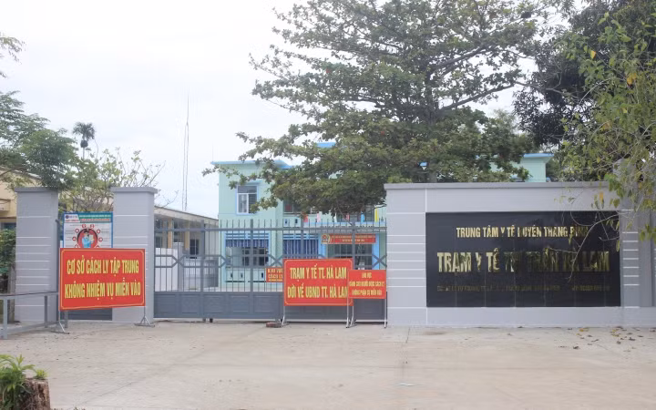 Khu cách ly tập trung tại thị trấn Hà Lam, huyện Thăng Bình.
