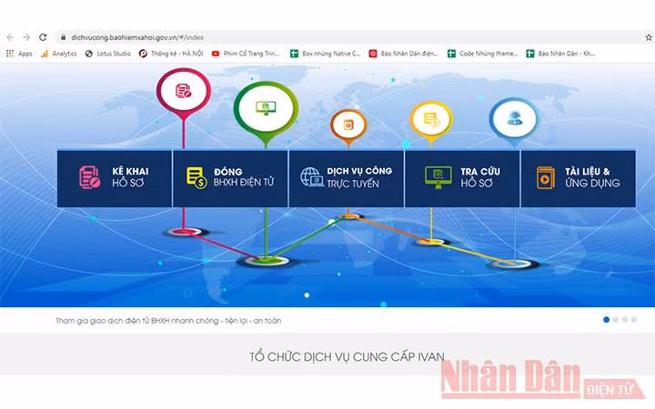 Cổng dịch vụ công của Bảo hiểm xã hội Việt Nam.