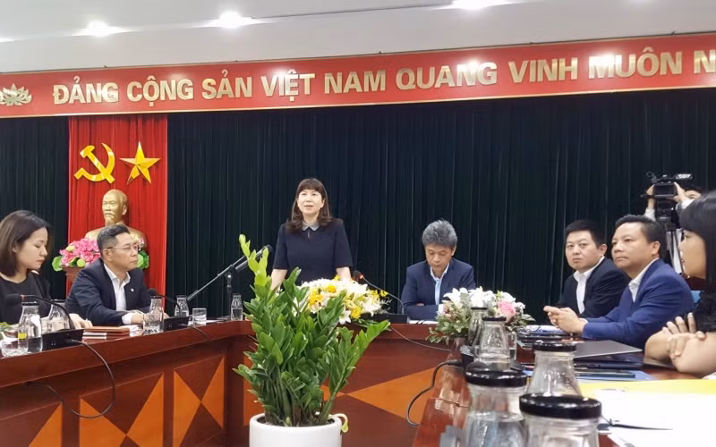 Quang cảnh buổi họp báo về Lễ hội du lịch và văn hoá ẩm thực Hà Nội 2021.