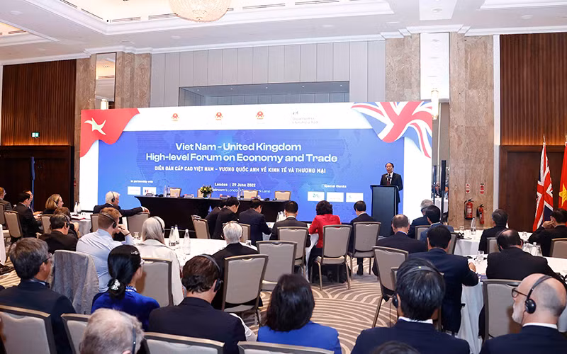 Diễn đàn cấp cao Việt Nam-Vương quốc Anh về Kinh tế và Thương mại. (Ảnh TTXVN)