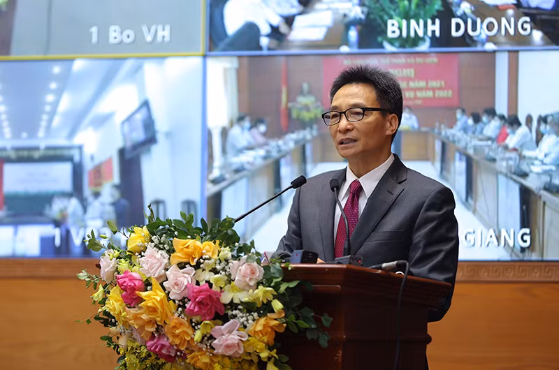 Phó Thủ tướng Vũ Đức Đam phát biểu tại hội nghị. (Ảnh: MINH KHÁNH)