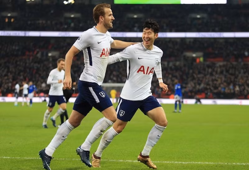 Bộ đôi tiền đạo của Tottenham, H. Kane (trái) và Son Heung-Min.