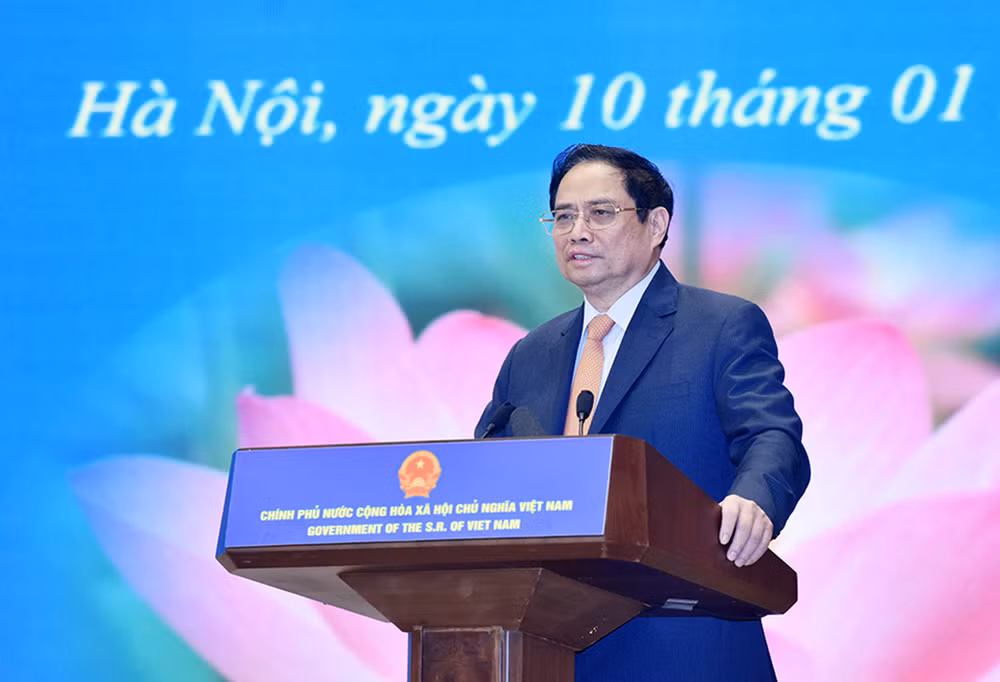 Thủ tướng Phạm Minh Chính và Thủ tướng Lào Phankham Viphavanh gặp gỡ doanh nghiệp hai nước -1