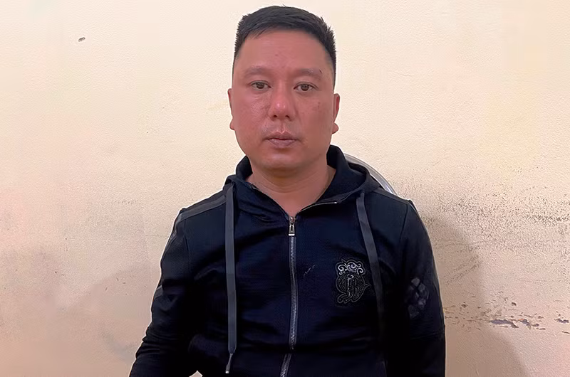 Đối tượng Nguyễn Văn Anh tại cơ quan công an.