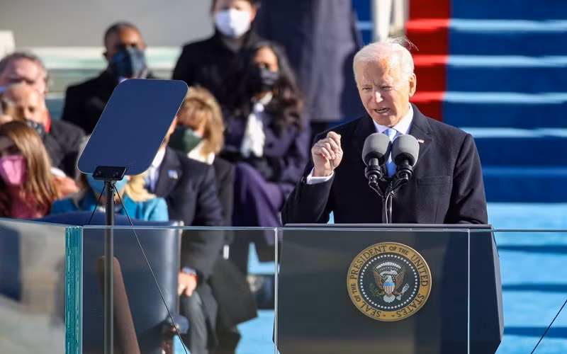 Ông Biden phát biểu tại lễ nhậm chức. (Ảnh: CNN)