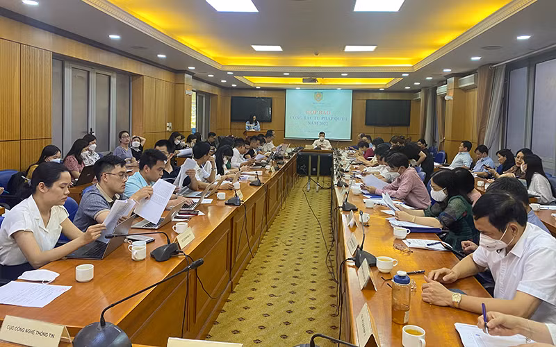 Bộ Tư pháp tổ chức họp báo thông tin công tác tư pháp quý I/2022.