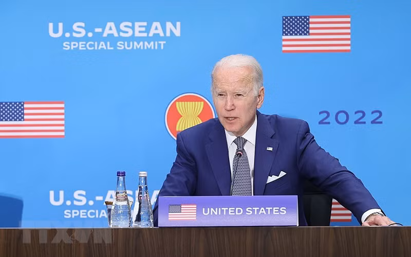 Tổng thống Mỹ Joe Biden tại Hội nghị thượng đỉnh đặc biệt ASEAN-Hoa Kỳ. Ảnh: TTXVN